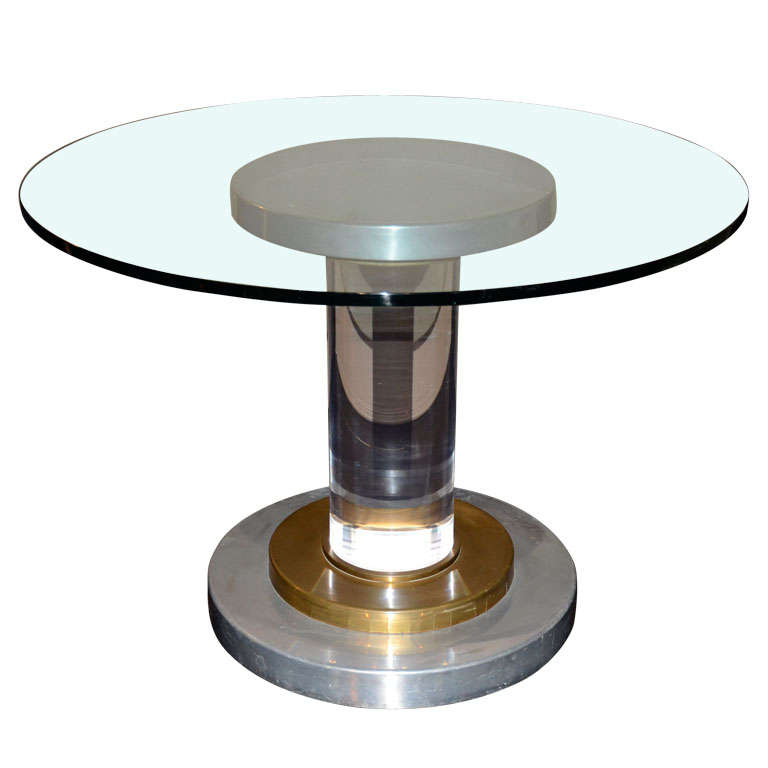 Romeo Rega Lucite Pedestal Table