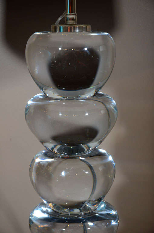 Mid-Century Modern Amorphic Glass Sculpture Lamps