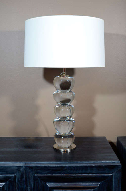Contemporary Amorphic Glass Sculpture Lamps