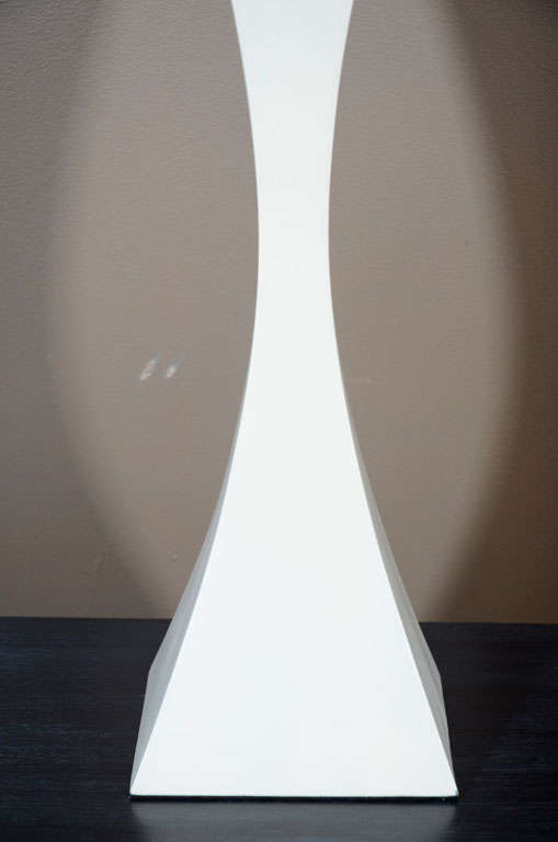 Mid-Century Modern 1970s White Sculptural Lamps in the Style of Hansen Lighting Company