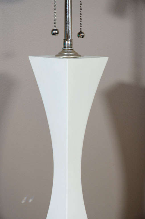 20th Century 1970s White Sculptural Lamps in the Style of Hansen Lighting Company
