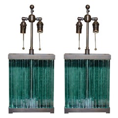 Architectural Glass Slab Lamps after Jean Michel Frank