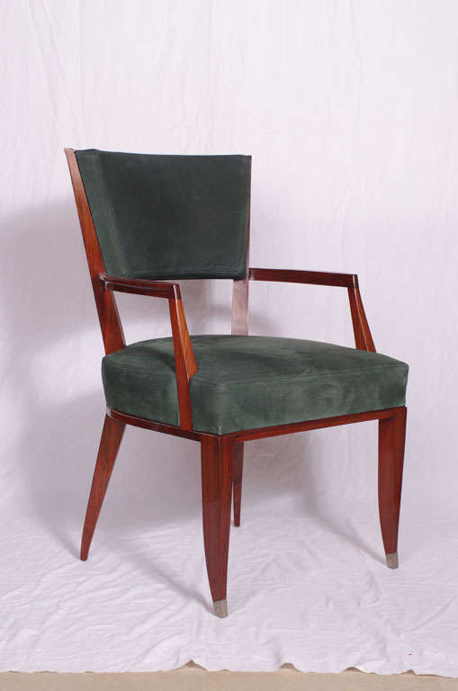Pair Of Arm Chairs by Lucien Rollin In Excellent Condition For Sale In Vancouver, BC