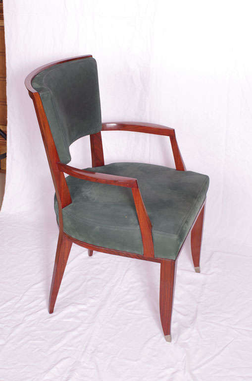 Pair Of Arm Chairs by Lucien Rollin For Sale 2
