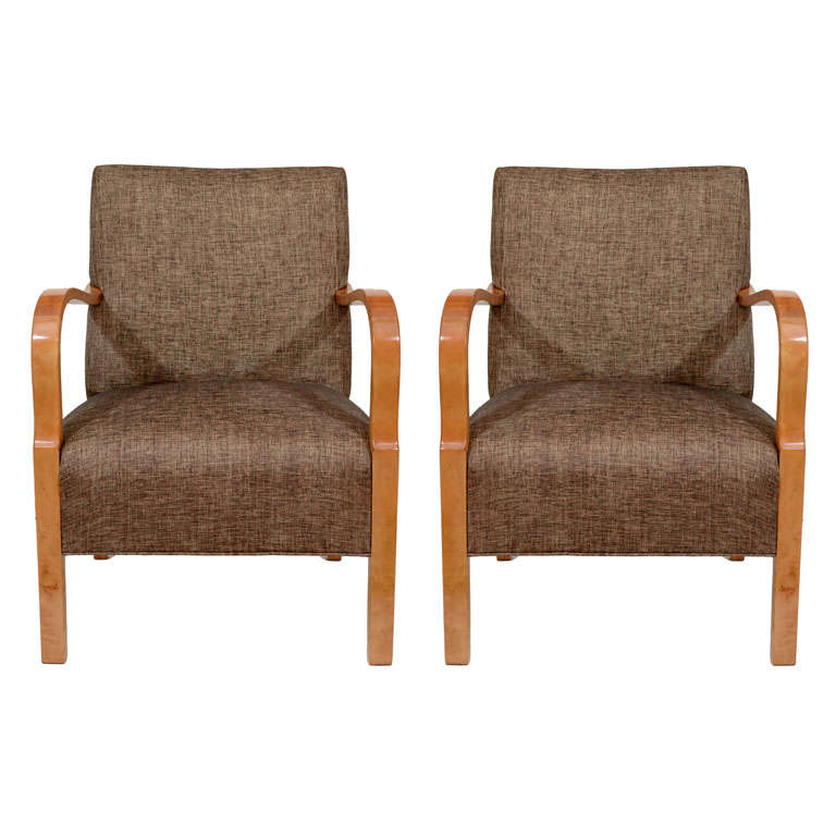 Bentwood Art Deco Club Chairs For Sale at 1stdibs