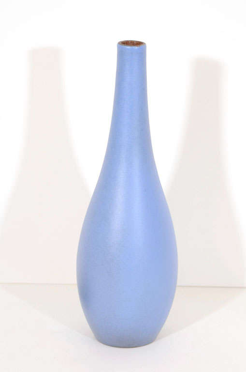Matte Medium Blue Vase