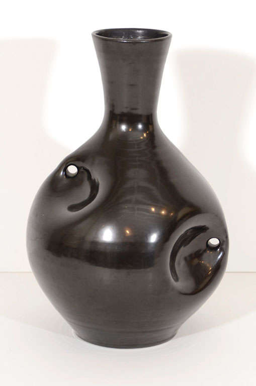 French Pinched-Form Accolay Vase