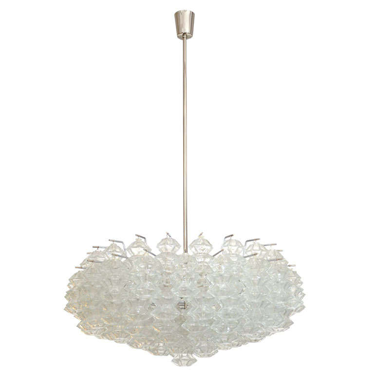 Pagoda Shaped Element Chandelier by Kalmar, Pair Available