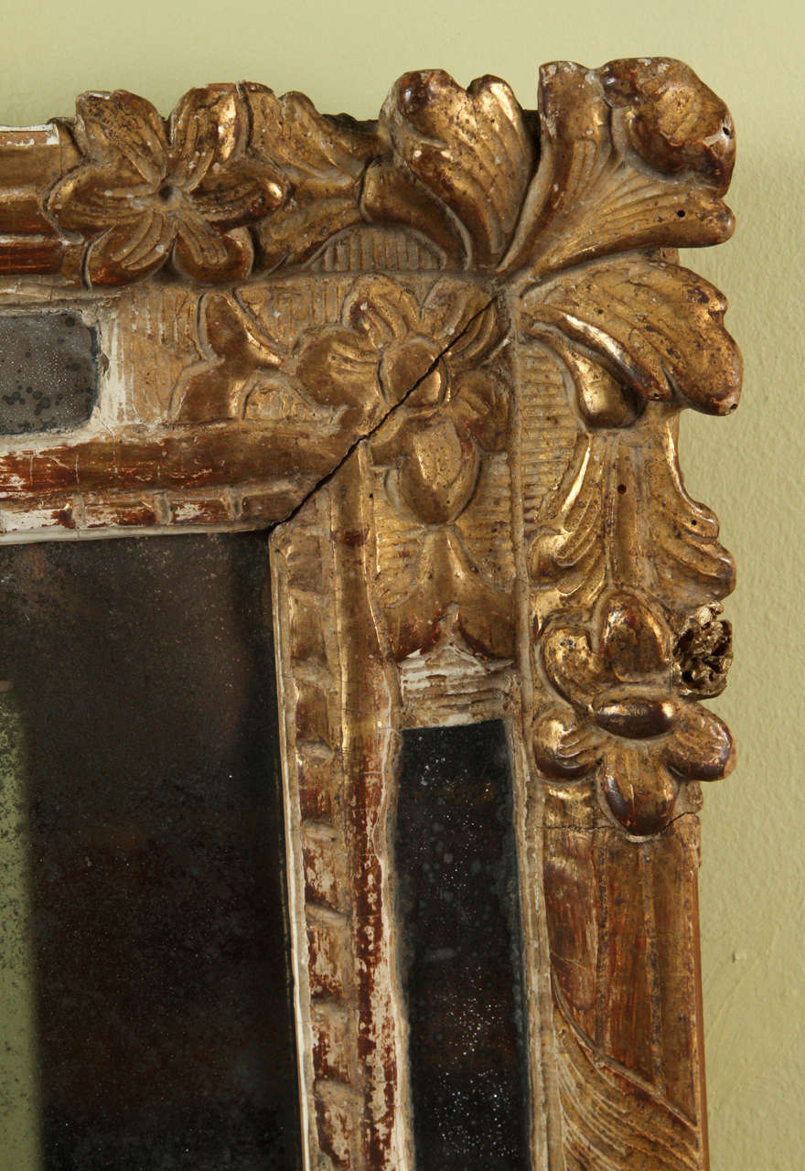 Small 18th Century Carved and Gilt French Rococo Period Mirror 2