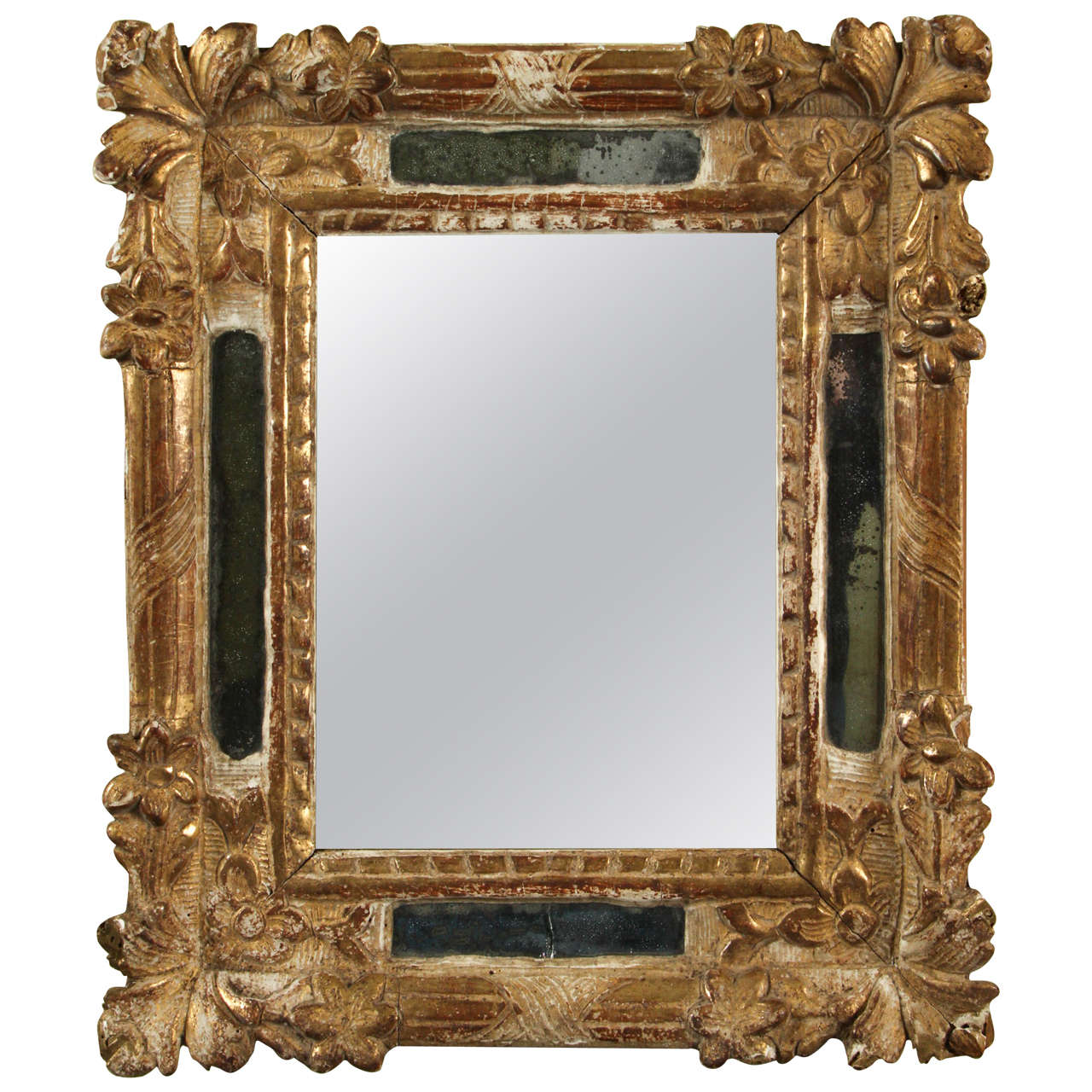 Small 18th Century Carved and Gilt French Rococo Period Mirror