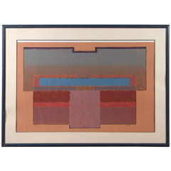 Geometric Abstract Print with Lacquer Frame