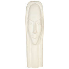 White Ceramic Abstract Head Statue