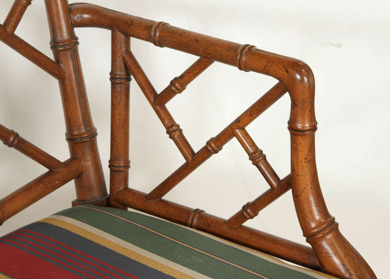 Mid-20th Century Chippendale Faux Bamboo Chairs