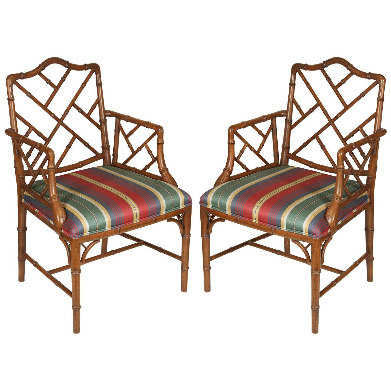 Chippendale Faux Bamboo Chairs