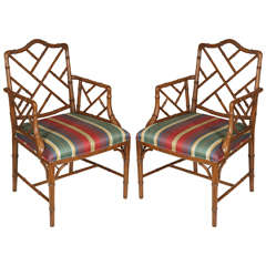 Chippendale Faux Bamboo Chairs