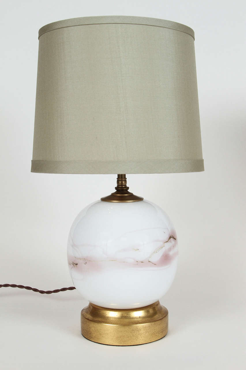 Mid-Century Modern Pair of Danish Globe Lamps For Sale