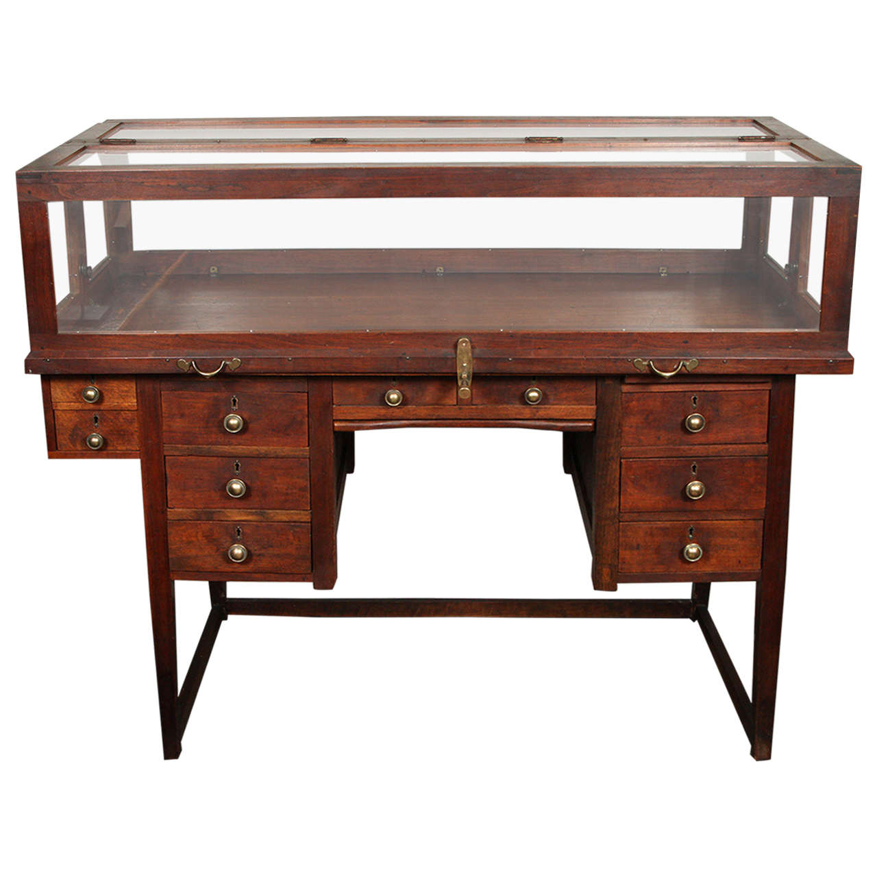 Unique 19th Century English Jeweler's Work Desk and Display Case