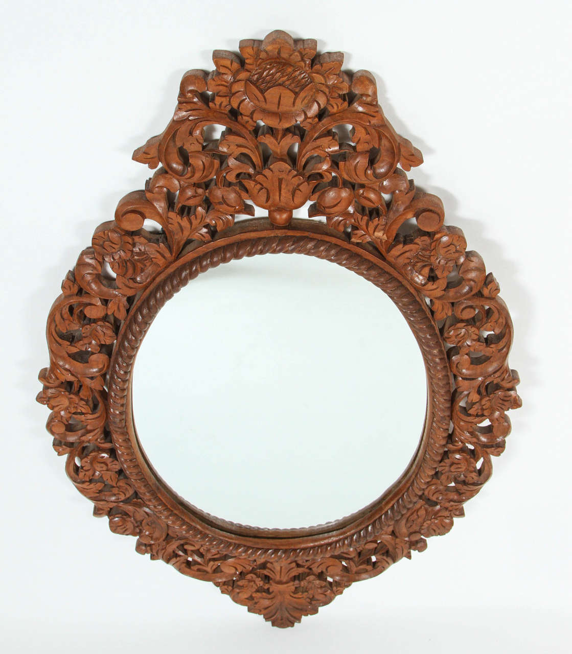 Carved Wood Oval Mirror 4