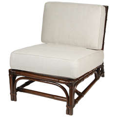 Low Rattan Lounge Chair