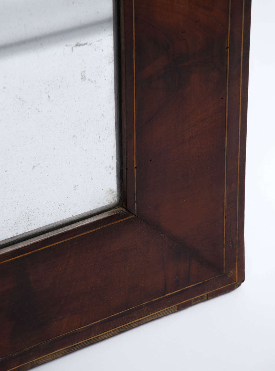 Large Mid-19th Century French Walnut Inlaid Mirror In Good Condition For Sale In London, GB