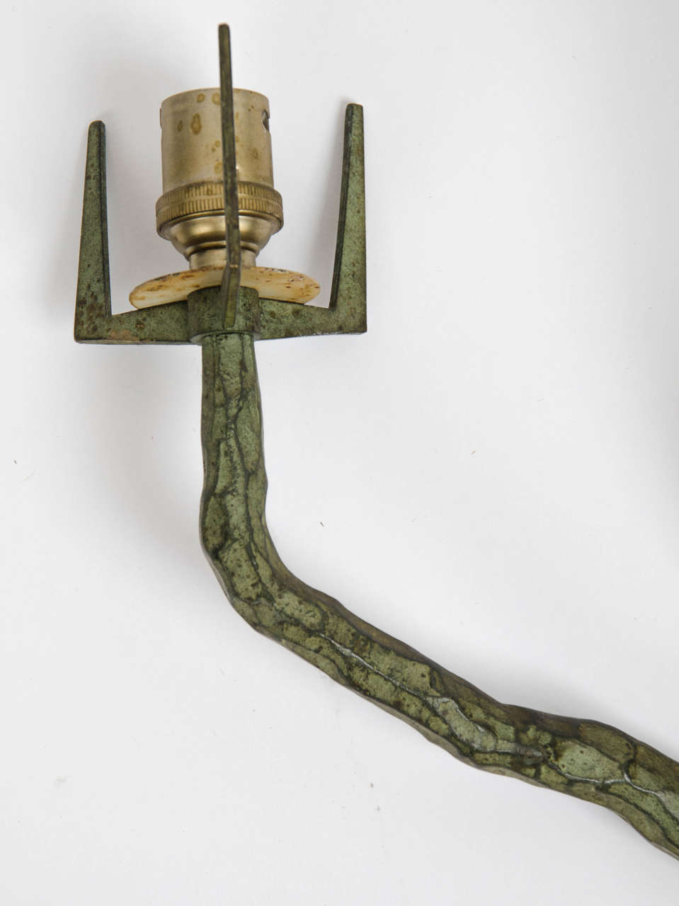 French Pair of 20th Century Brass Wall Lights