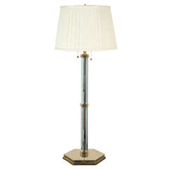 Paul Marra Brass and Beveled Mirror Table Lamp 9