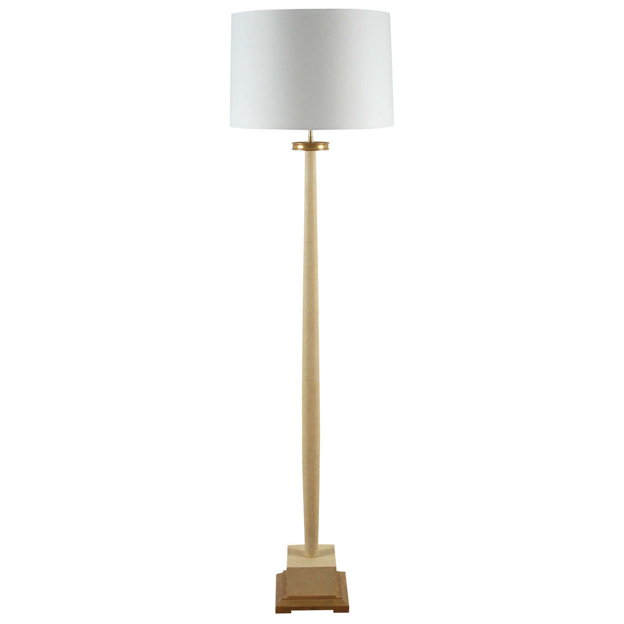 Paul Marra Faux Shagreen Floor Lamp 1940s Inspired, Cream For Sale