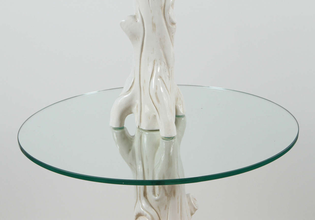 Mid-Century Ceramic Faux Bois Floor Lamp For Sale 2