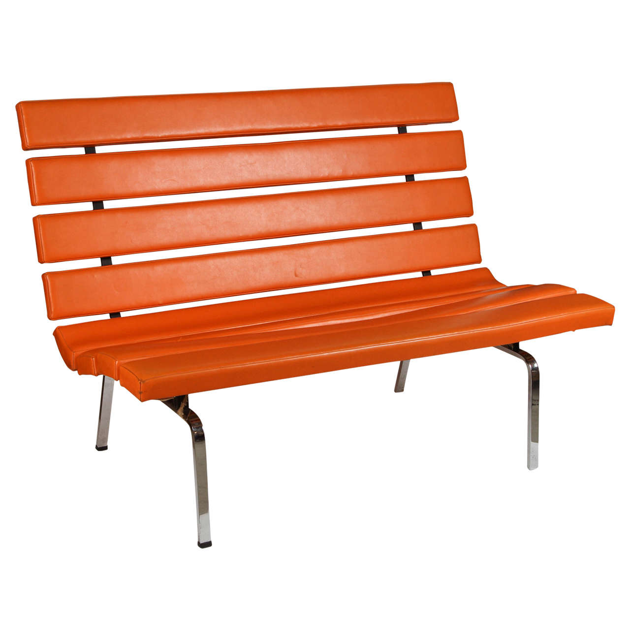 Rare Gerald McCabe for Pacific Steel Slat Bench For Sale