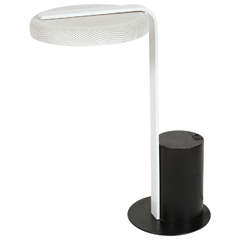 Ron Rezek Table Lamp in Black and White with Circle-Pattern Perforations