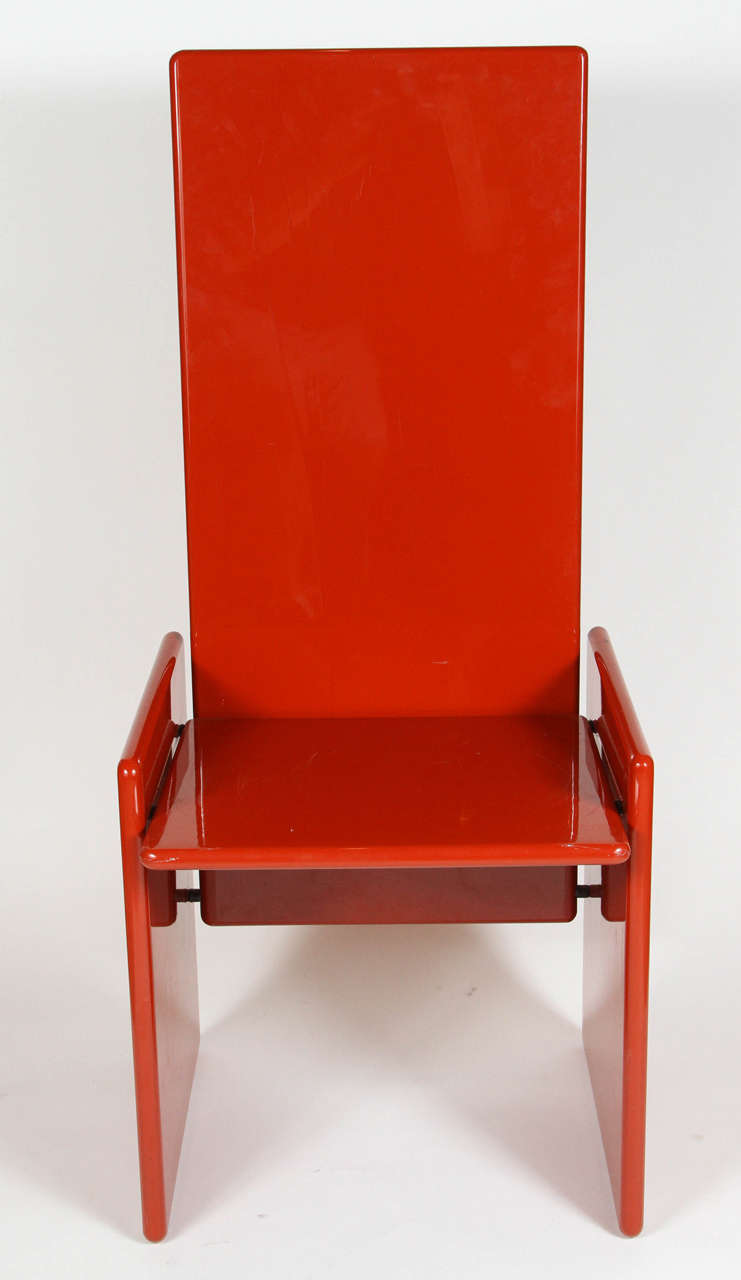 Red Lacquer Kazuhide Takahama "Kazuki" Chair for Simon Gavina