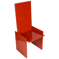 Red Lacquer Kazuhide Takahama "Kazuki" Chair for Simon Gavina