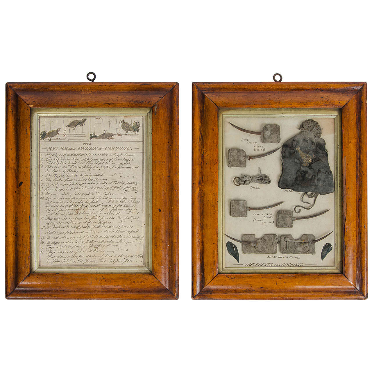 Mid 18th century English Cockfighting. For Sale