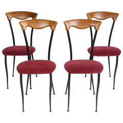 Four 1970s Italian Style Dining Chairs