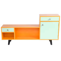 British 1960s Mondrian Style Open Sideboard