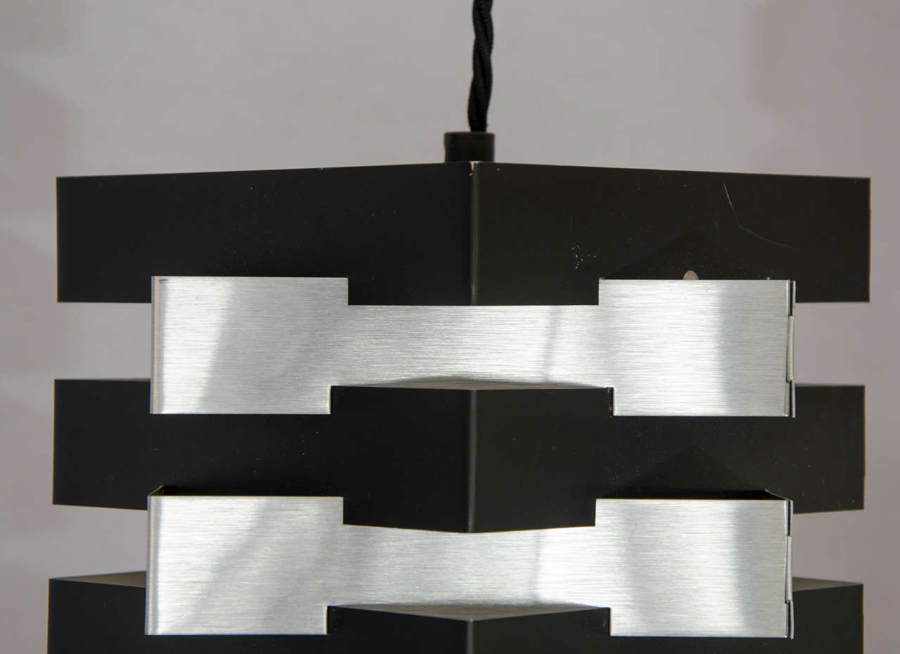 1960s Set of Four Geometric Dutch Pendant Lamps by Hoogervorst In Excellent Condition In London, GB