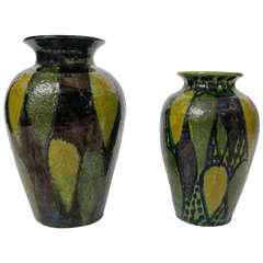Vintage Pair of French of Art Deco Ceramic Vases