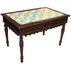 French 19th Century Tiled Top Side Table