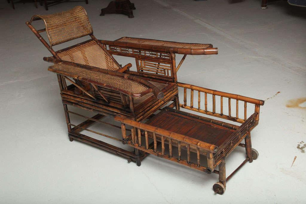 19th Century Chinese Export Bamboo chair lounge 1