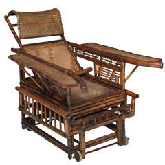 Antique 19th Century Chinese Export Bamboo chair lounge