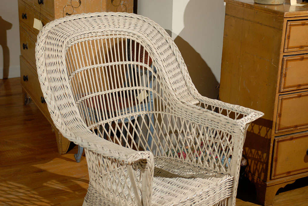 American Bar Harbor Wicker Chair with Magazine Pocket