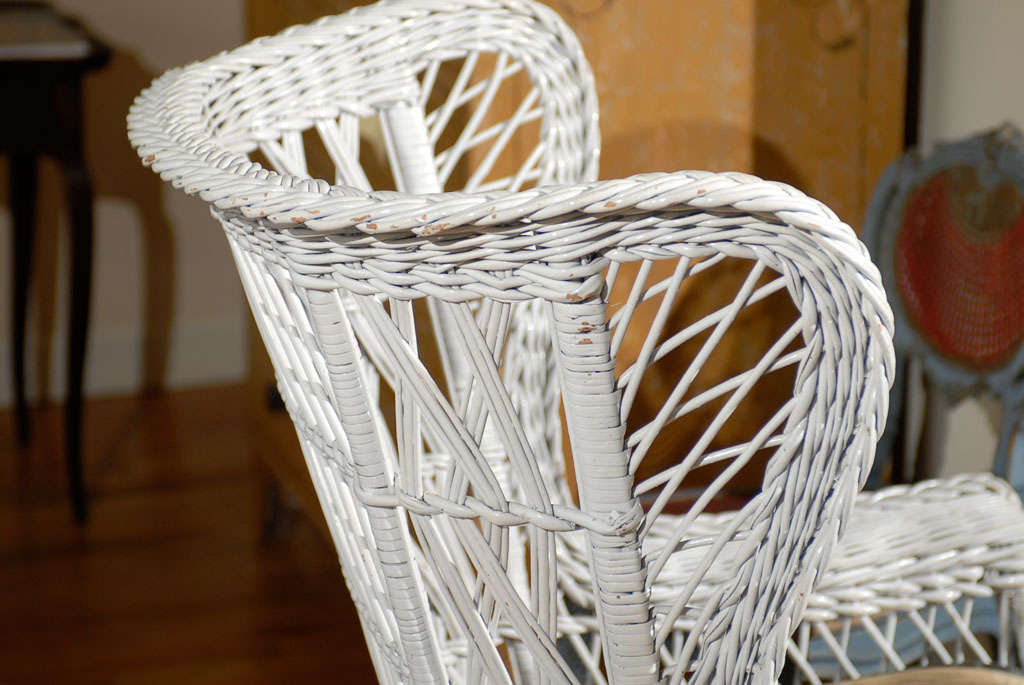 20th Century Bar Harbor Wicker Winged Back Chair 5