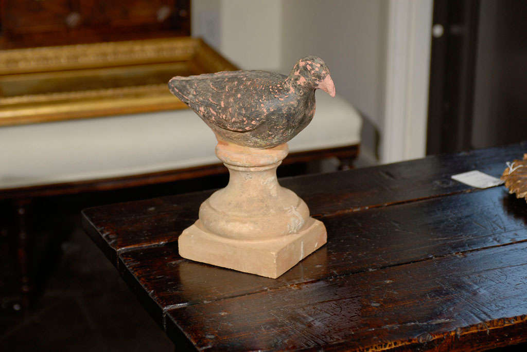 Terracotta Bird on Base