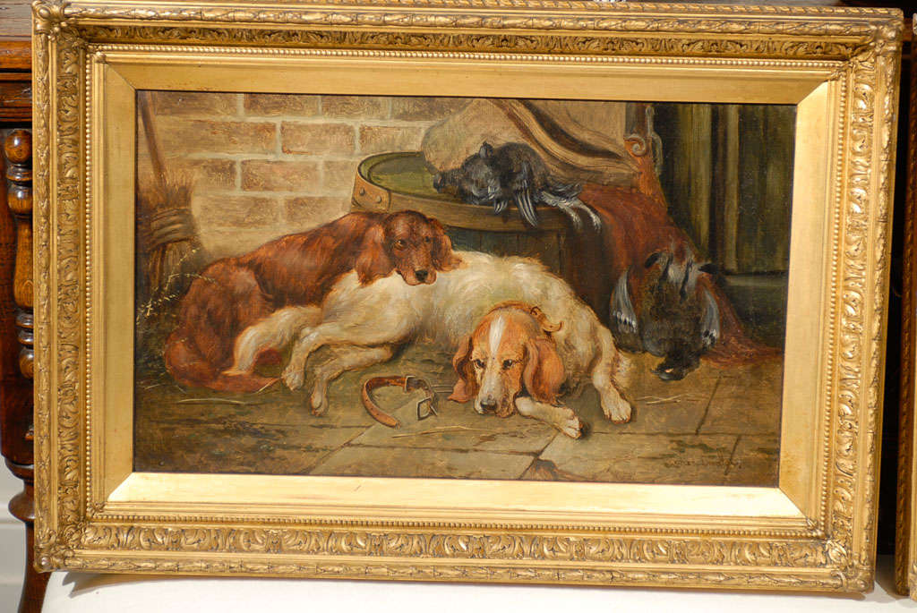 19th Century Pair of English Sporting Dog Oils