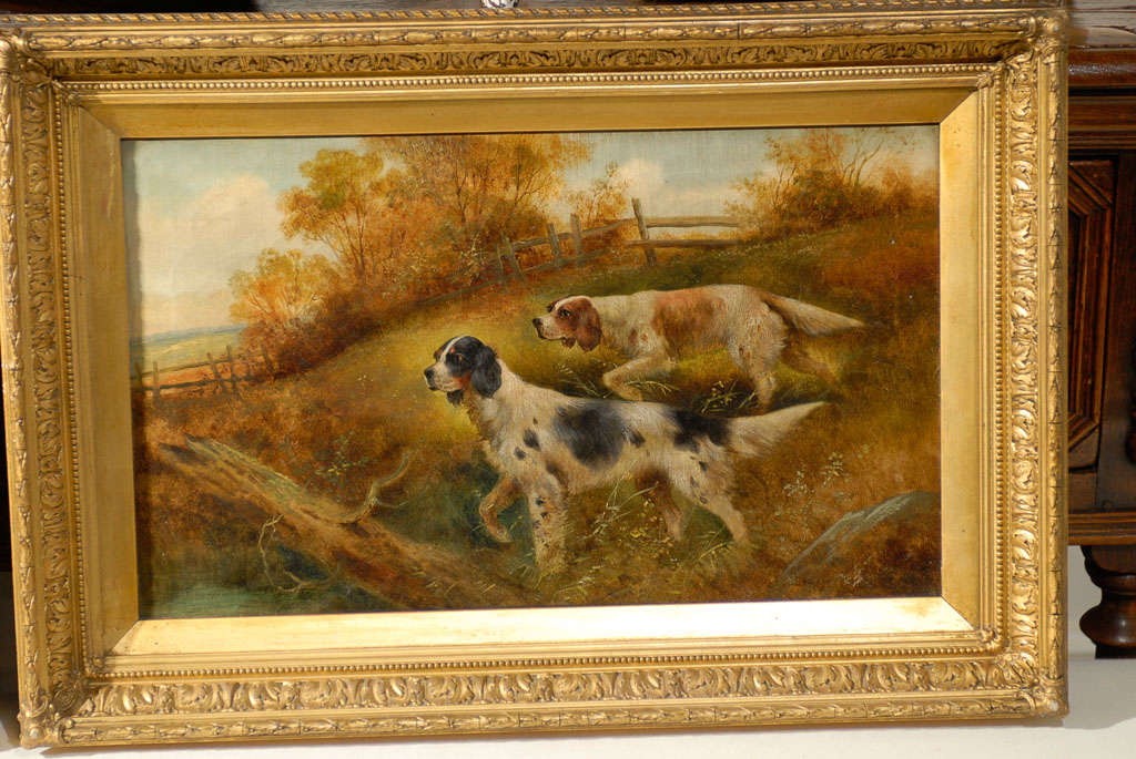 Canvas Pair of English Sporting Dog Oils