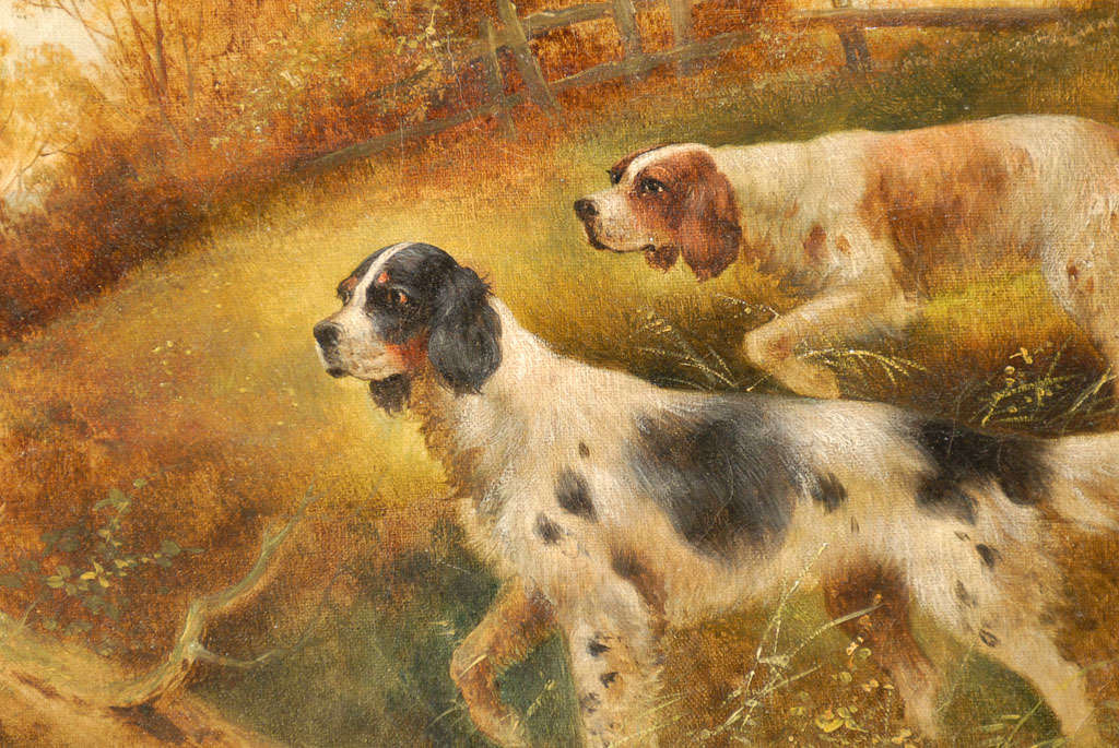 Pair of English Sporting Dog Oils 2