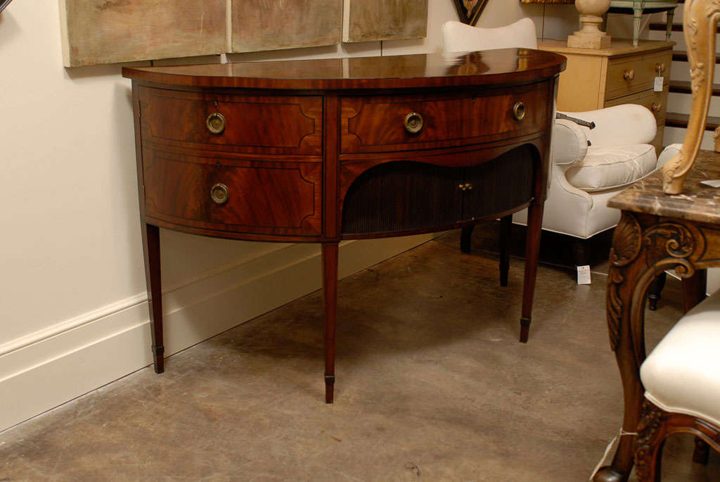 English Mahogany Demi Lune Sideboard