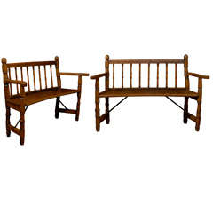 Pair of Curved Seat Benches