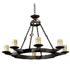 Large French Iron Chandelier