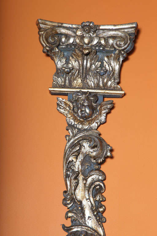 Pair of 18th Century Italian Silvergilt and Carved Wall Appliques For Sale 2